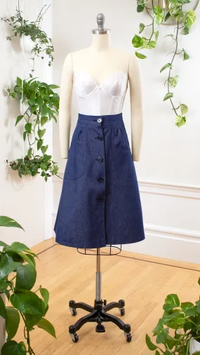 1970s Denim Button Down Skirt | small