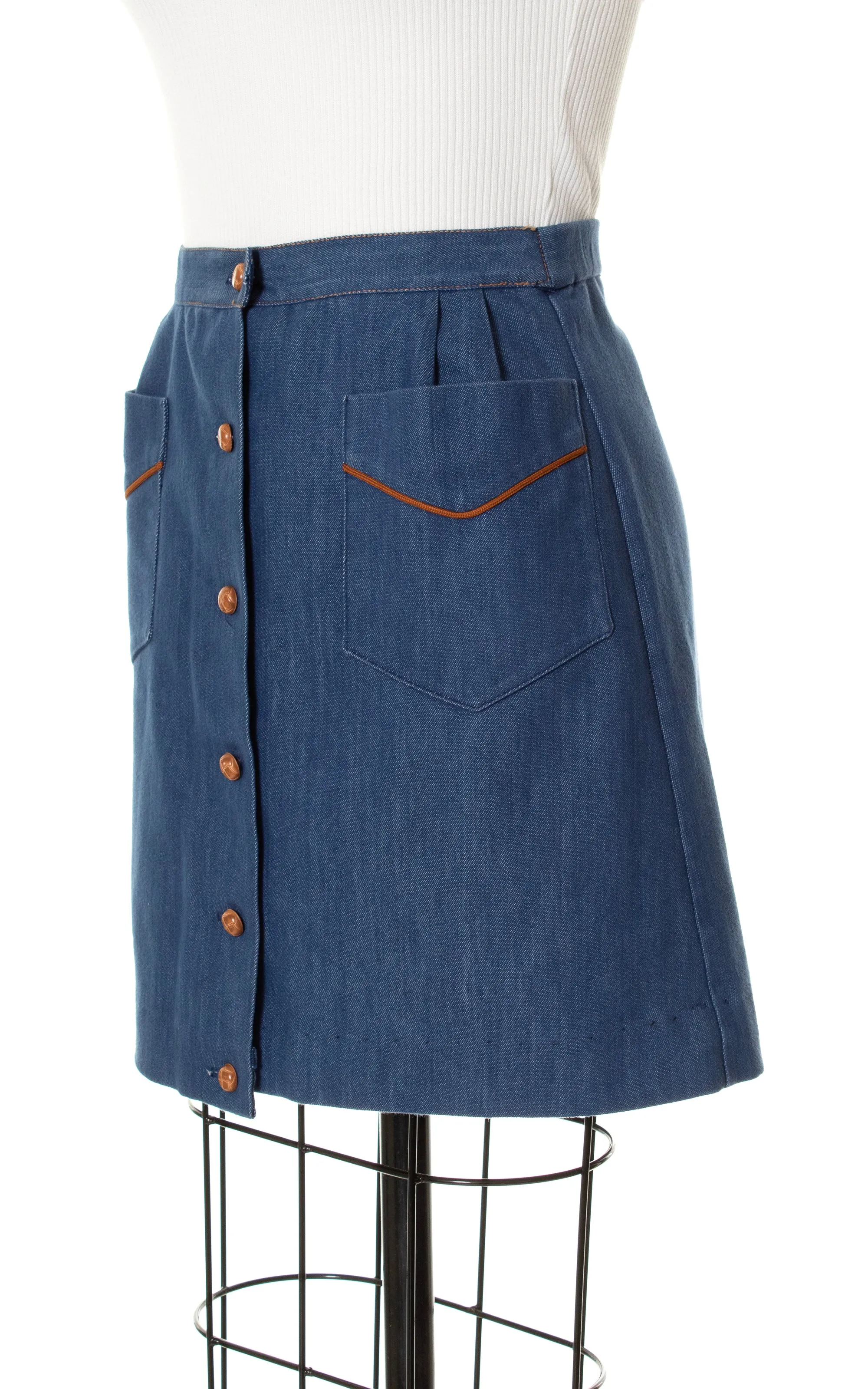 1970s Denim Mini Skirt | small