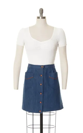 1970s Denim Mini Skirt | small
