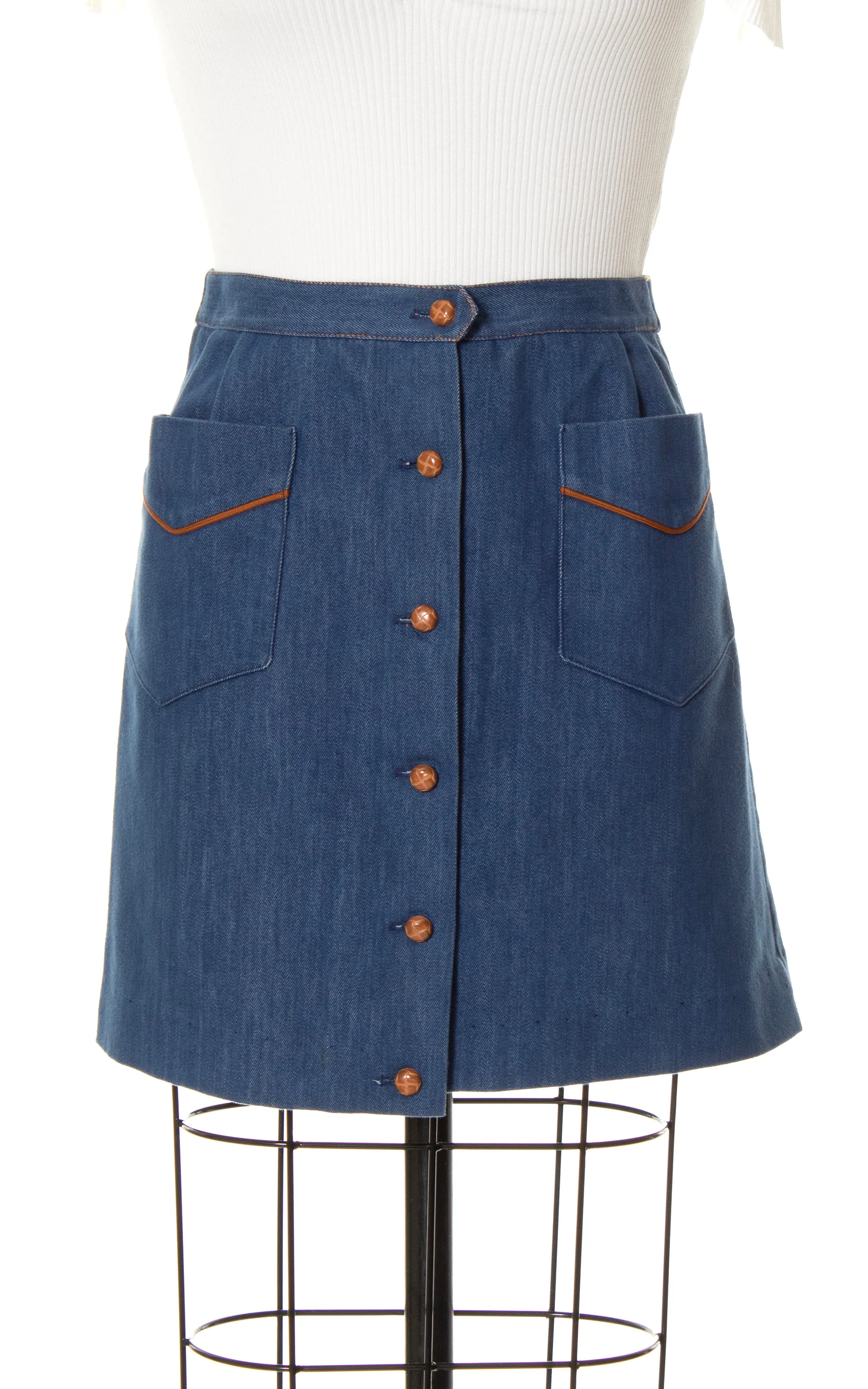 1970s Denim Mini Skirt | small