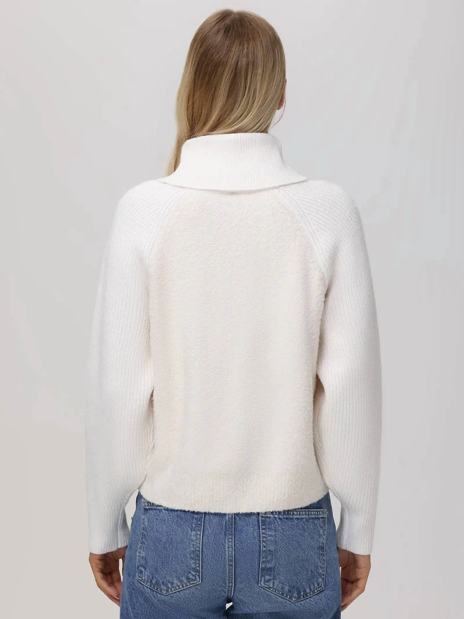 525 America - Mckenzie Mixed Media Removable Collar Sweater