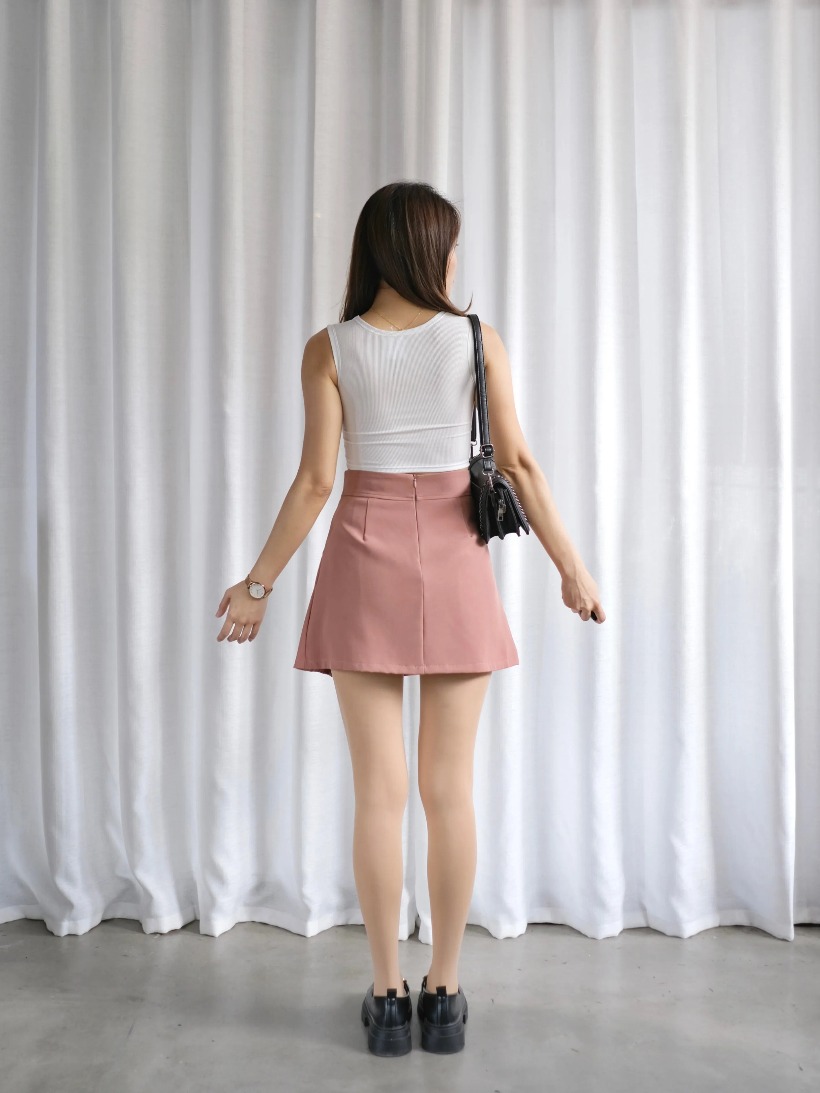 ACEWIN Inverted Pleated Short Skirt (Size S-XL) 601293