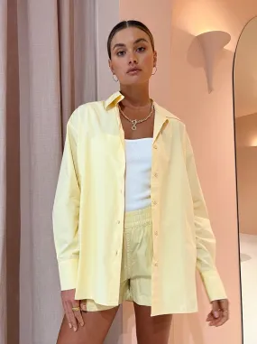 Assembly Label Everyday Poplin Shirt in Lemon
