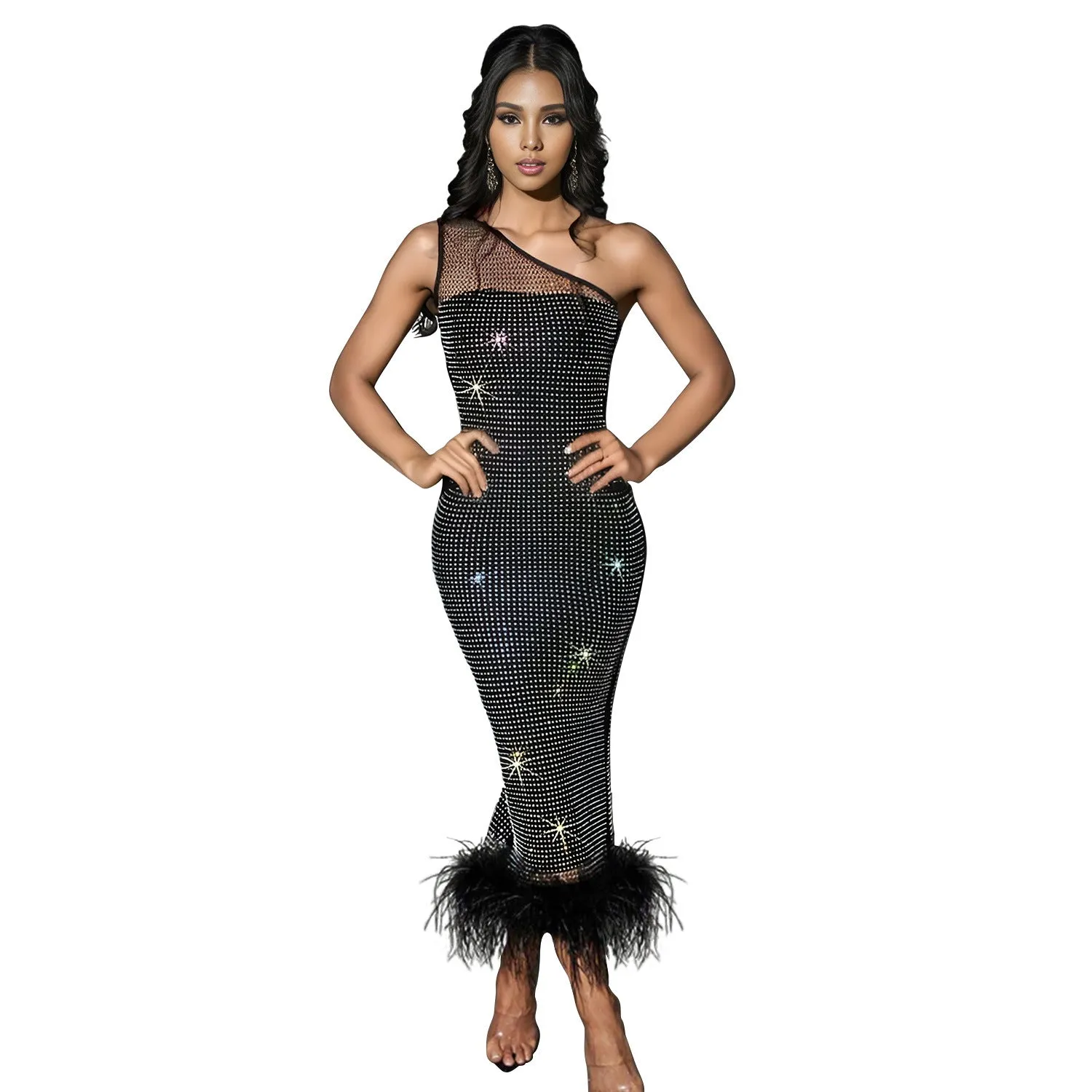 Autumn Chic Bodycon Sequin Off-Shoulder Dress