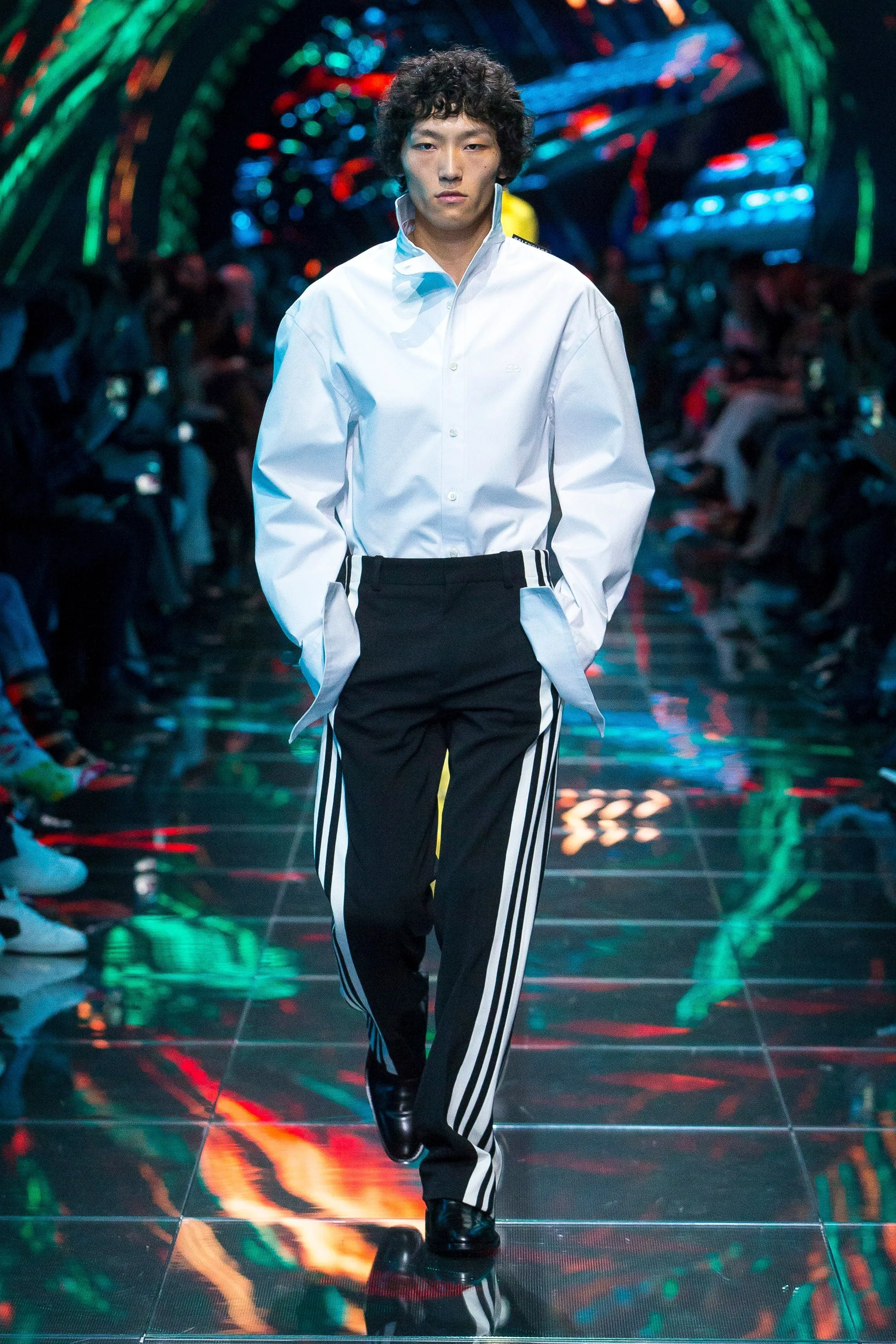 Balenciaga SS19 Logo Tab Pulled Shirt