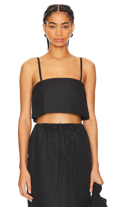 Bondi Born Delphi Crop Top in Black