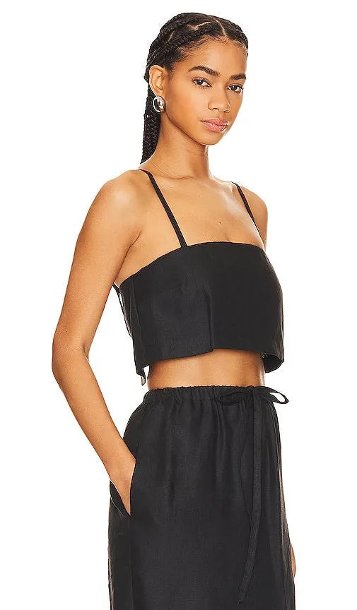 Bondi Born Delphi Crop Top in Black