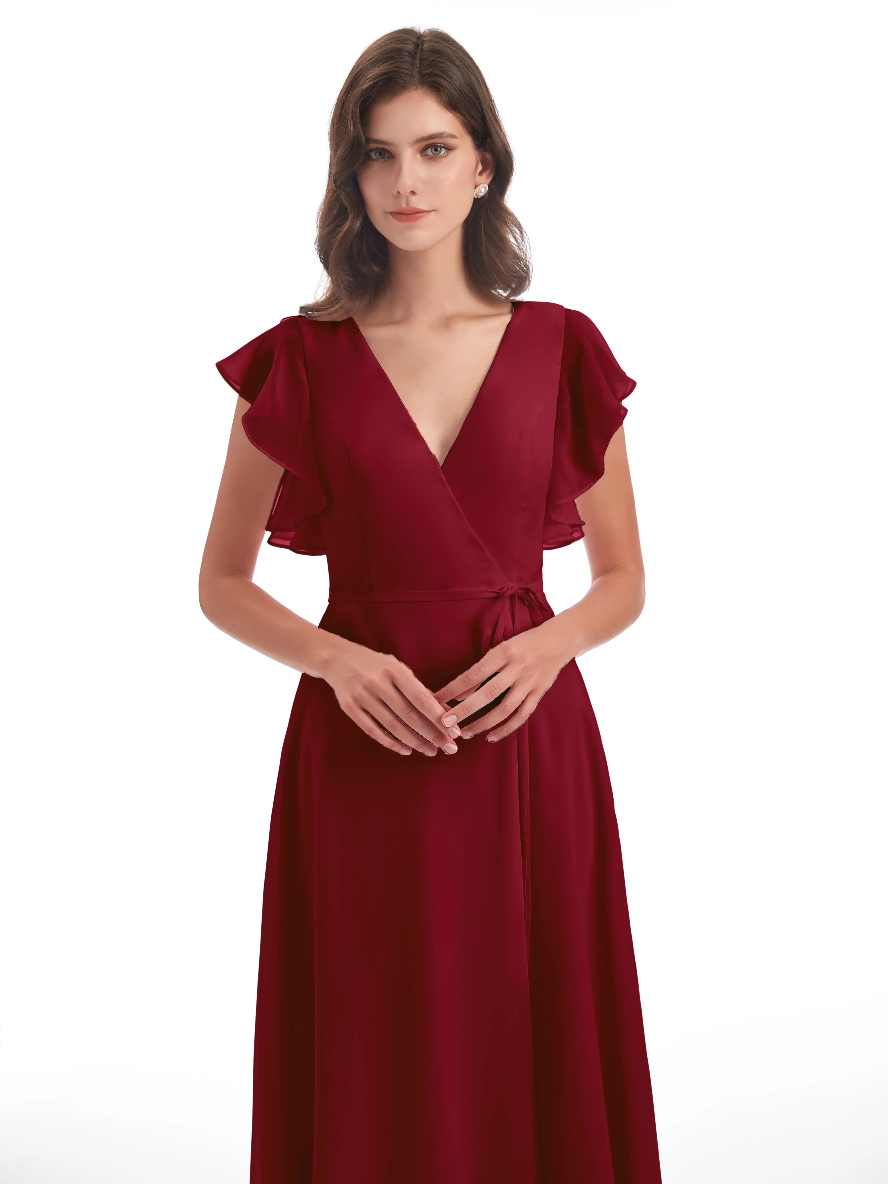Burgundy Bridesmaid Dress Uk Hope Charming V Neck Long Chiffon Bridesmaid Dresses