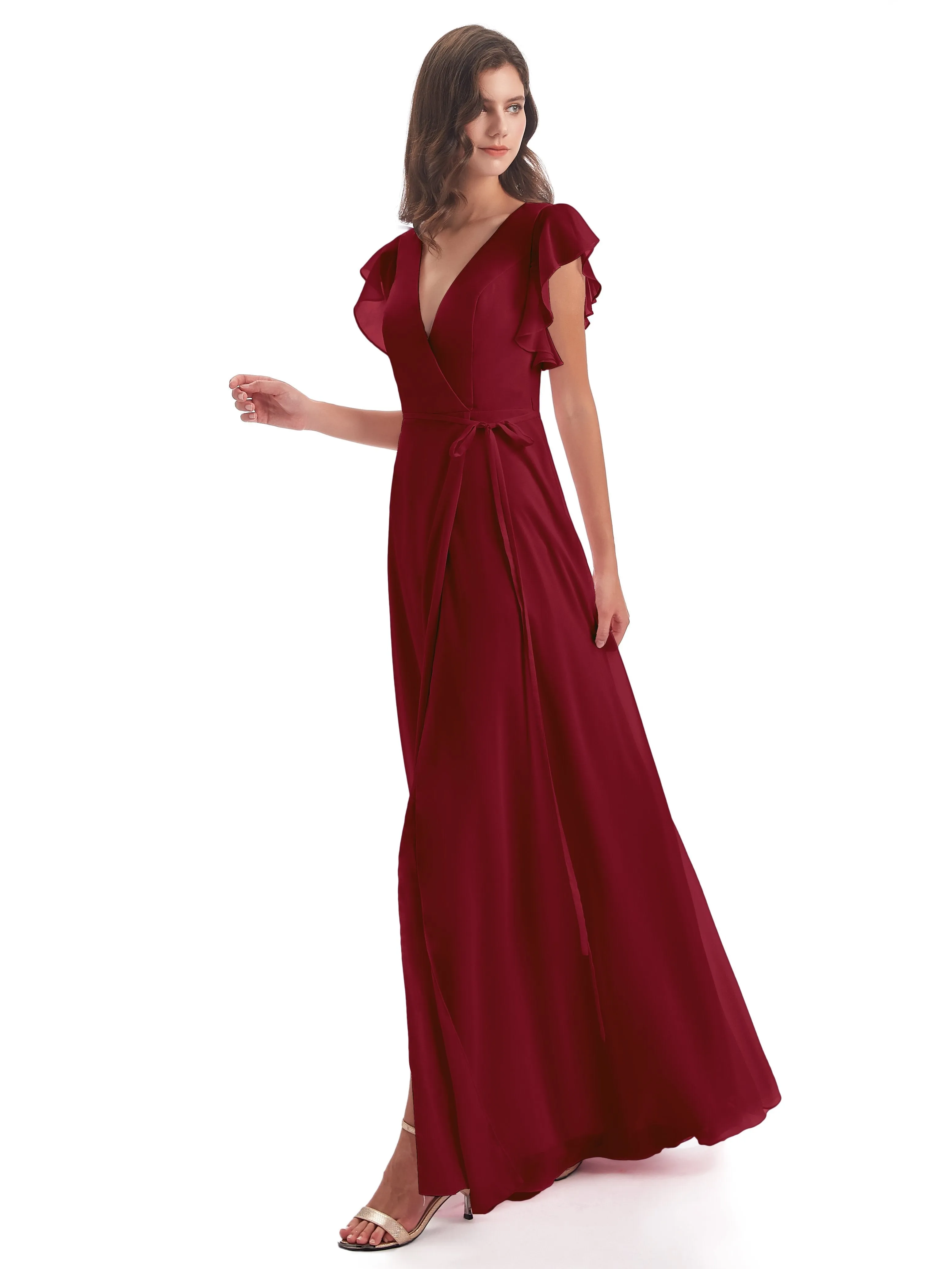Burgundy Bridesmaid Dress Uk Hope Charming V Neck Long Chiffon Bridesmaid Dresses
