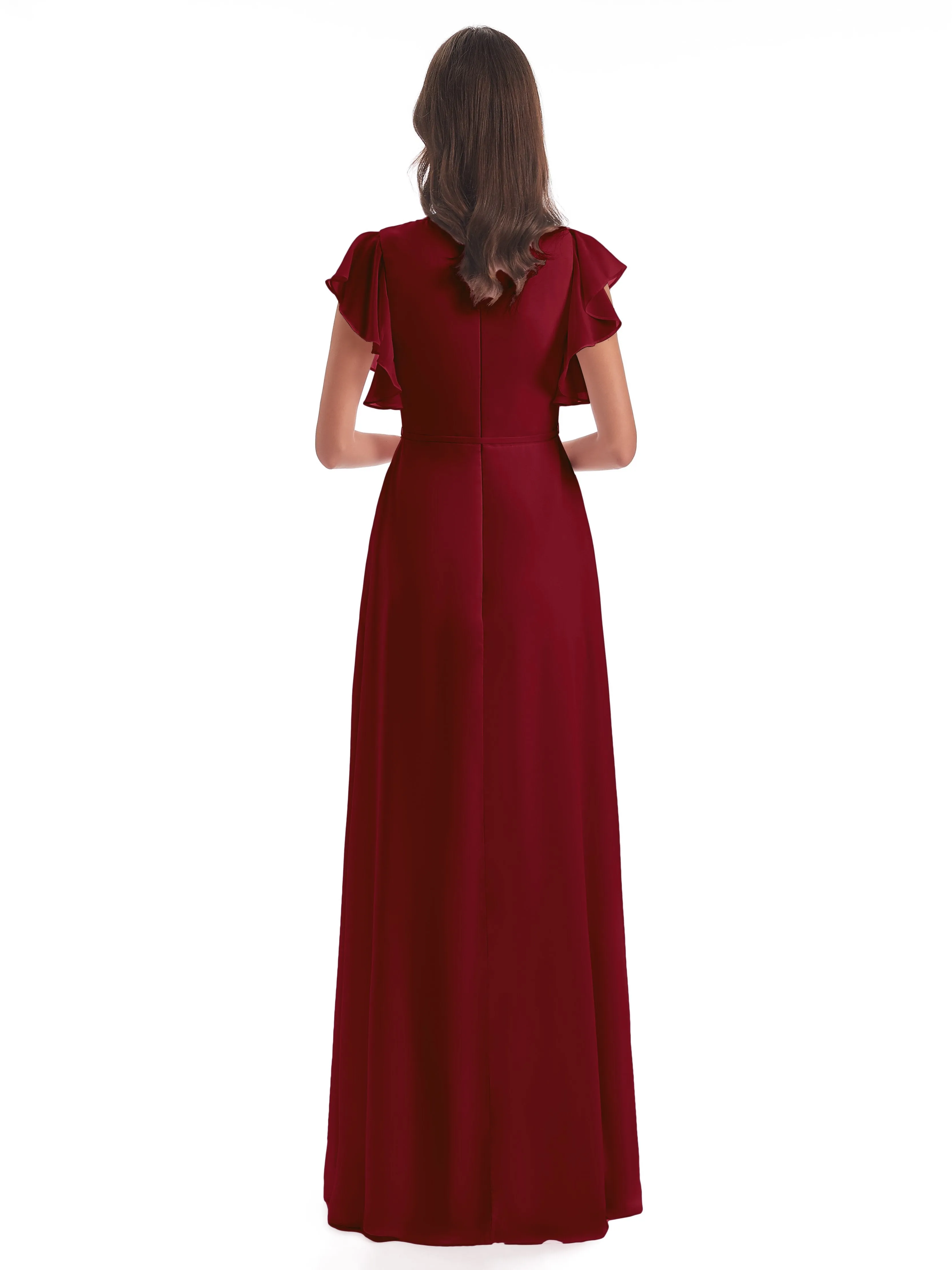 Burgundy Bridesmaid Dress Uk Hope Charming V Neck Long Chiffon Bridesmaid Dresses