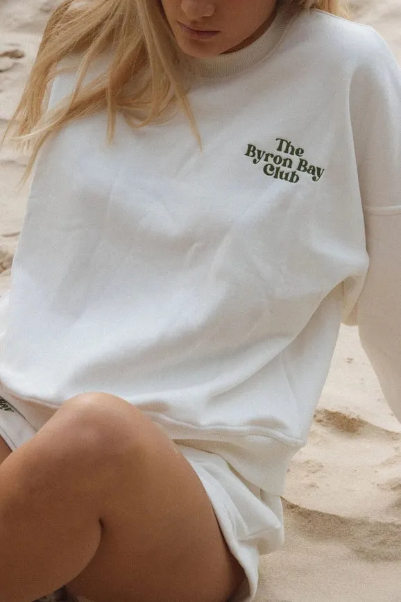 Byron Bay Club White Sweatshirt