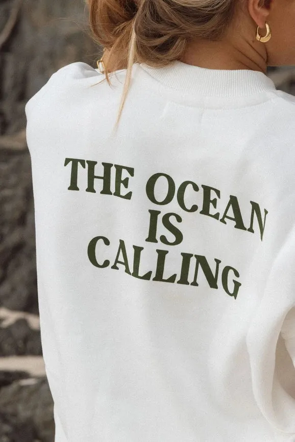 Byron Bay Club White Sweatshirt
