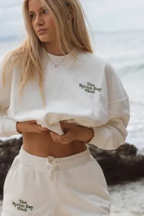 Byron Bay Club White Sweatshirt