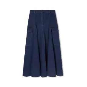 Cargo Denim Skirt | Blue