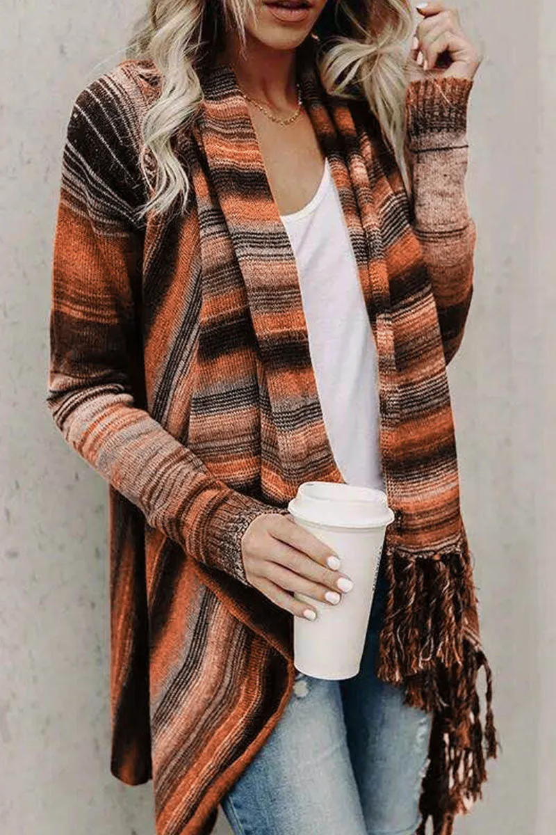 Casual & Stylish Print Tassel Patchwork Cardigans(5 Colors)