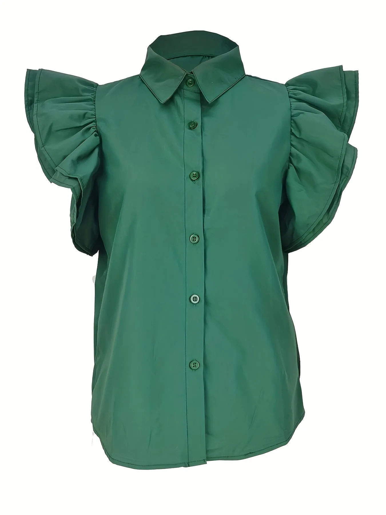 Casual Ruffle Sleeve Blouse