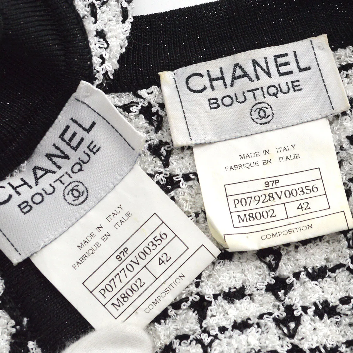CHANEL 1997 Spring CC-button bouclé top and cardigan twinset #42