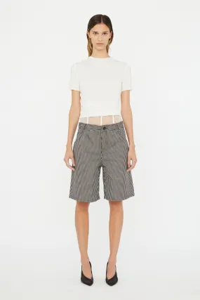 Coiled Jersey Corsetted Tee