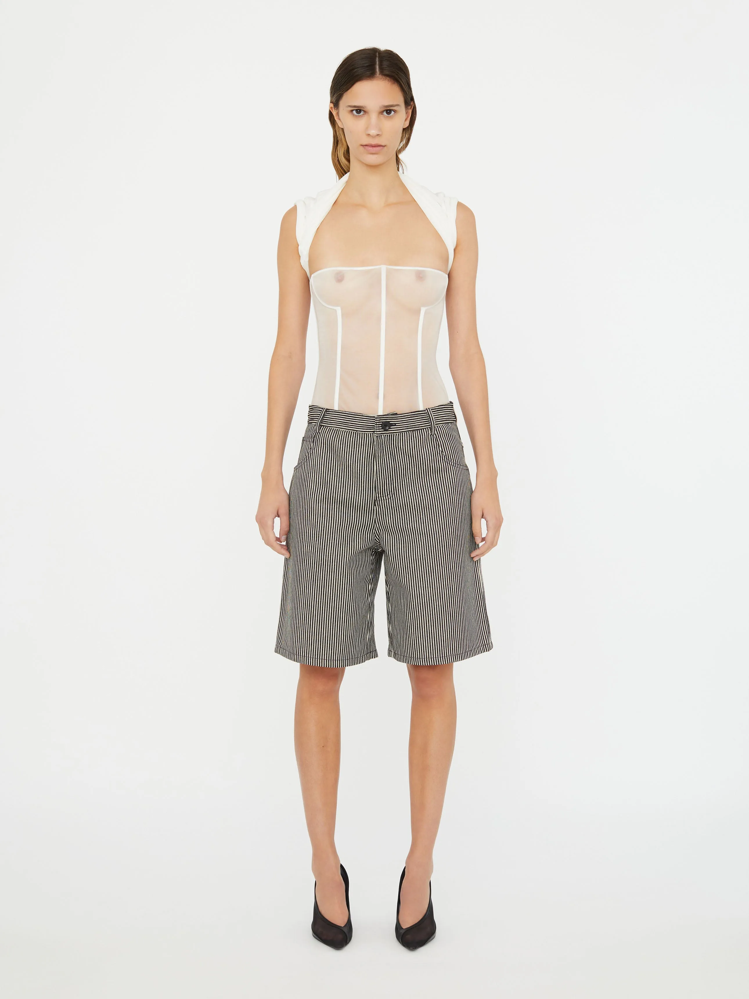 Coiled Jersey Corsetted Tee
