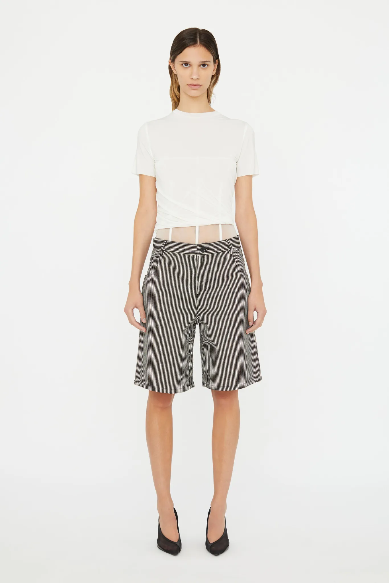 Coiled Jersey Corsetted Tee