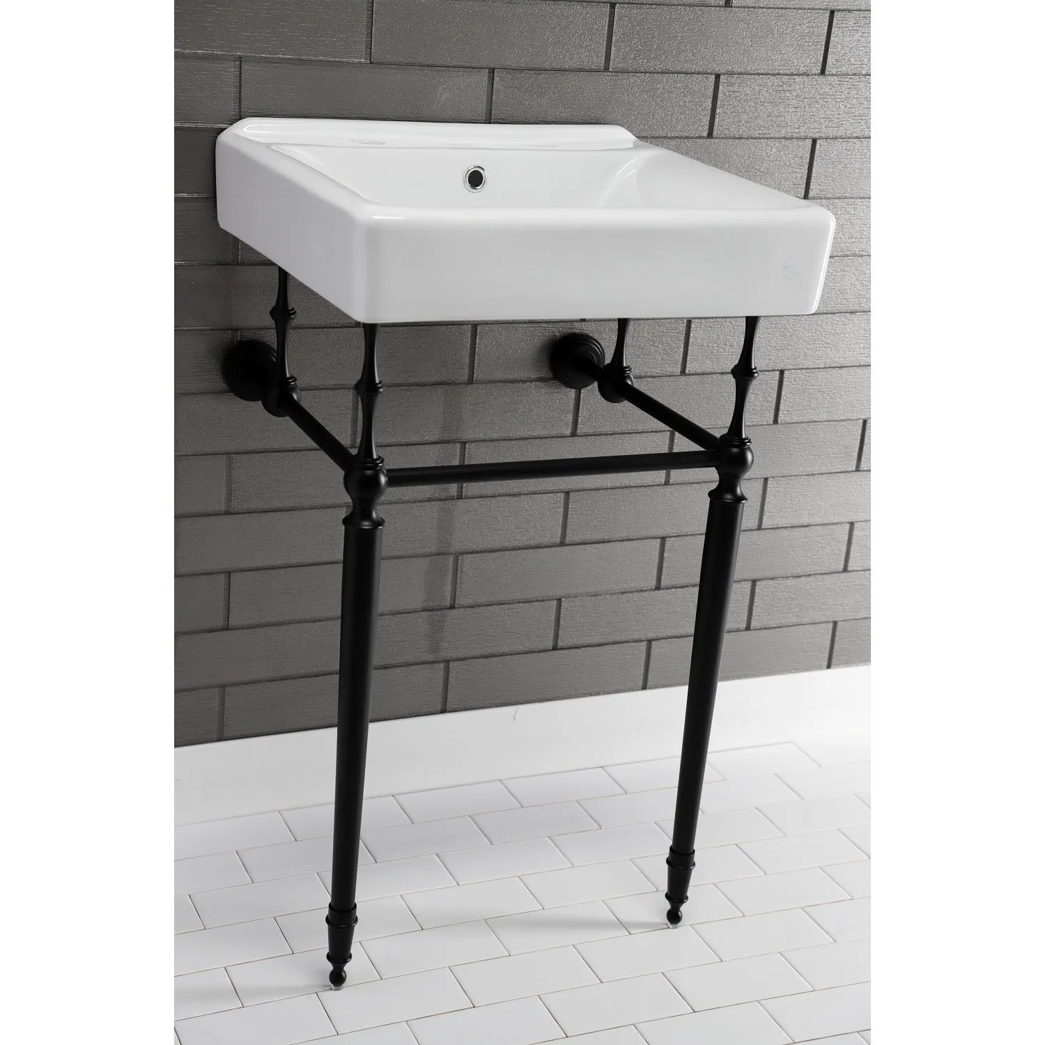 Concord EV2018W38 20-Inch Console Sink Basin (8-Inch, 3-Hole), White