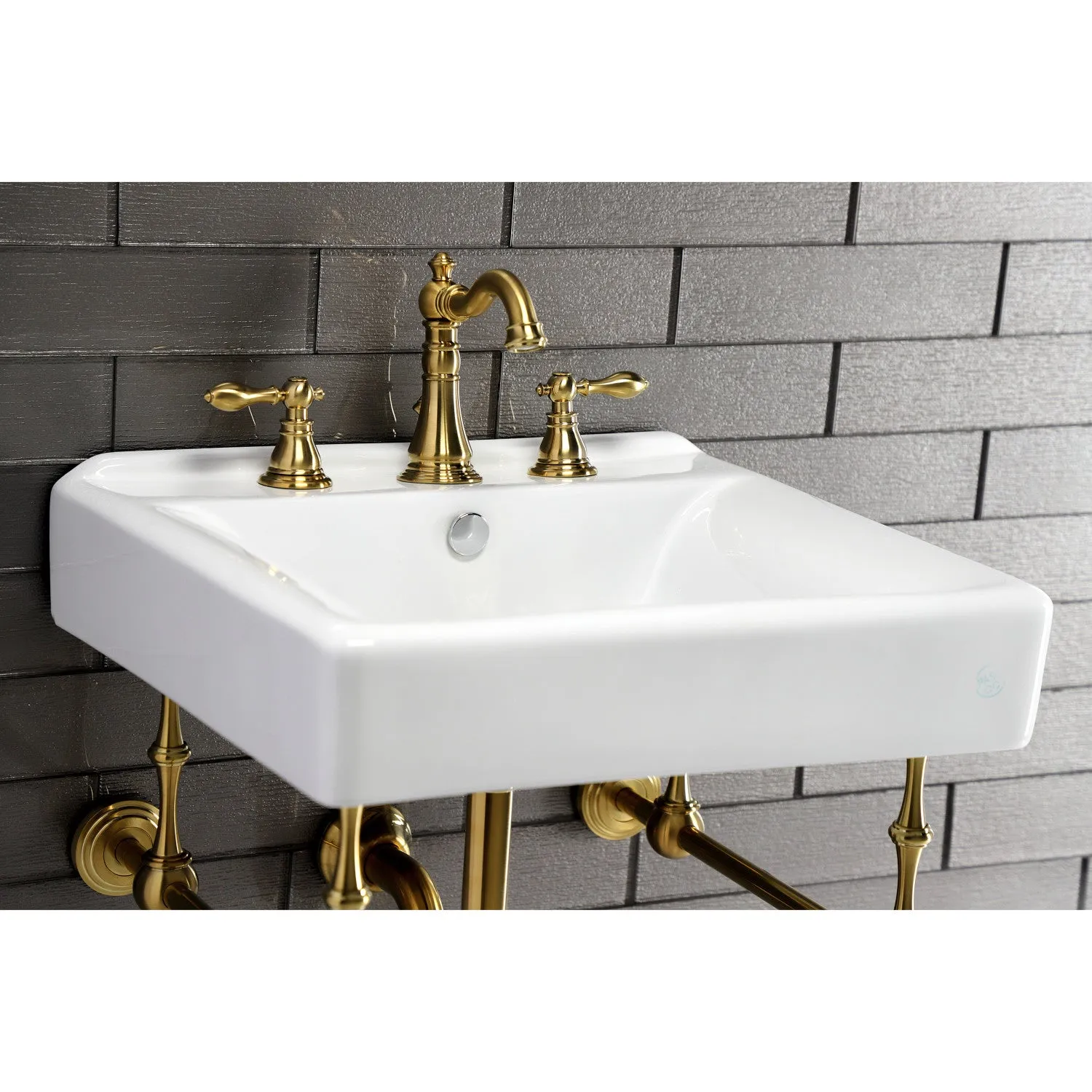 Concord EV2018W38 20-Inch Console Sink Basin (8-Inch, 3-Hole), White