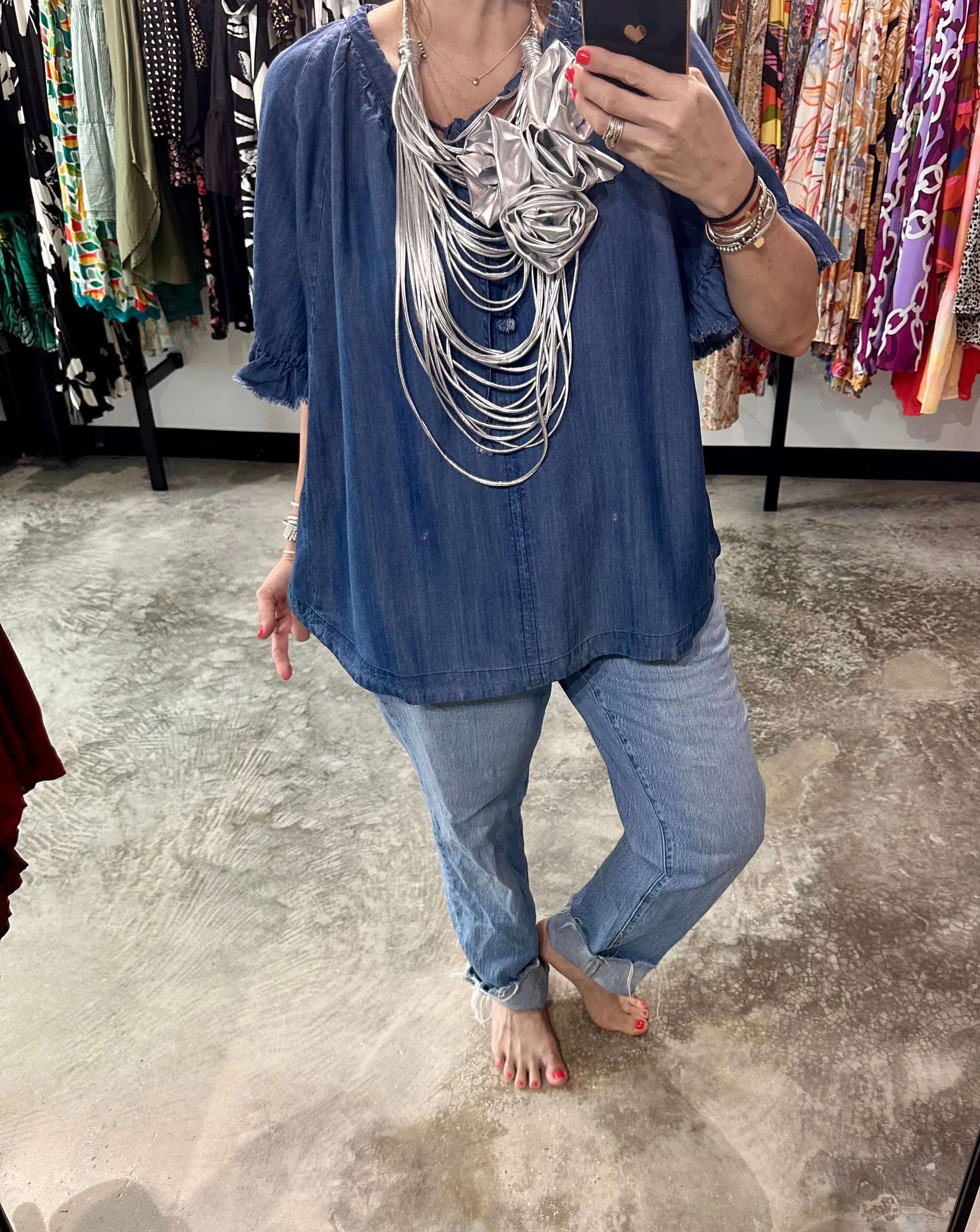 Curvy Dark Denim Top
