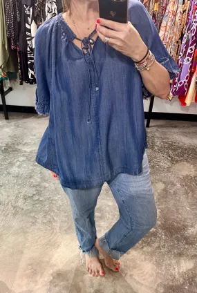 Curvy Dark Denim Top