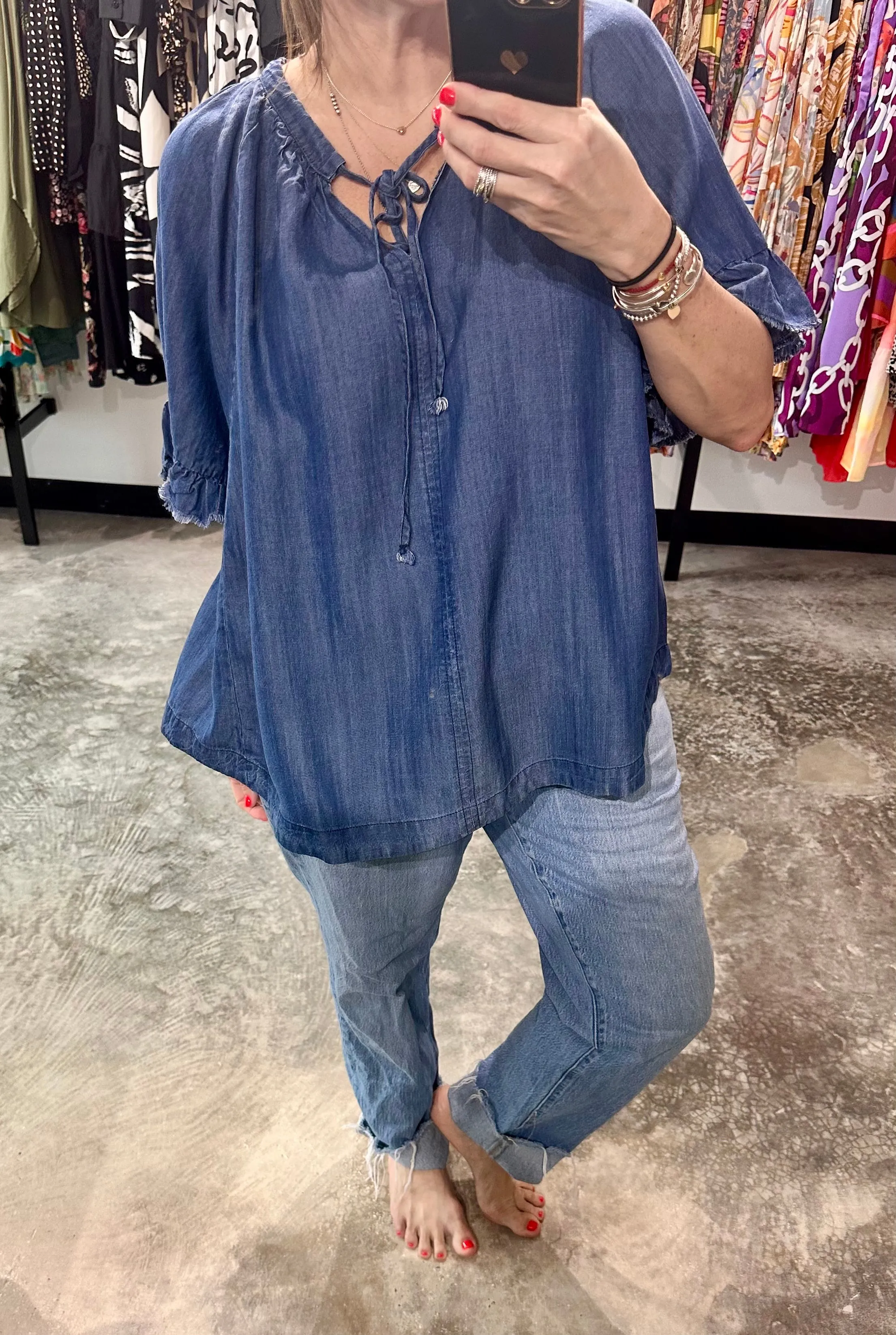 Curvy Dark Denim Top