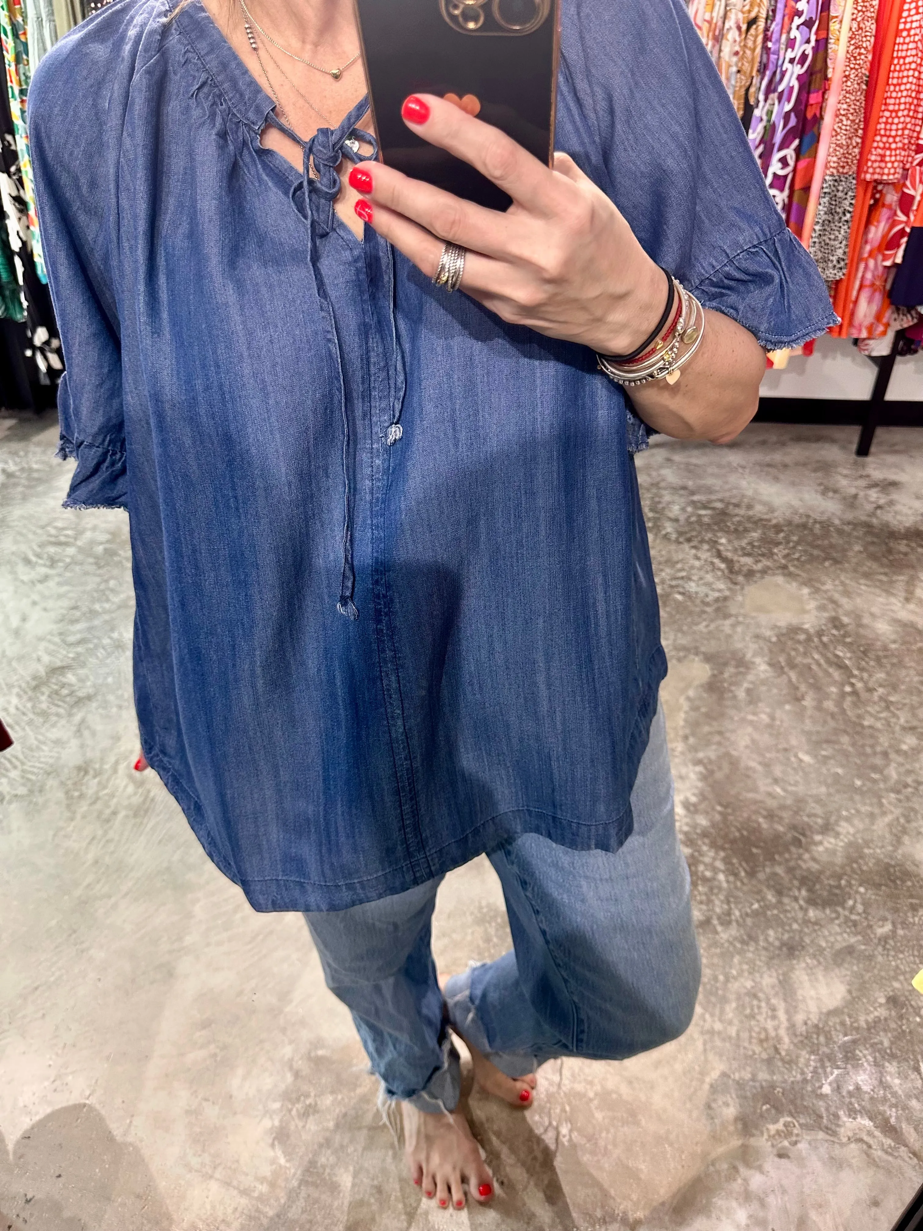 Curvy Dark Denim Top