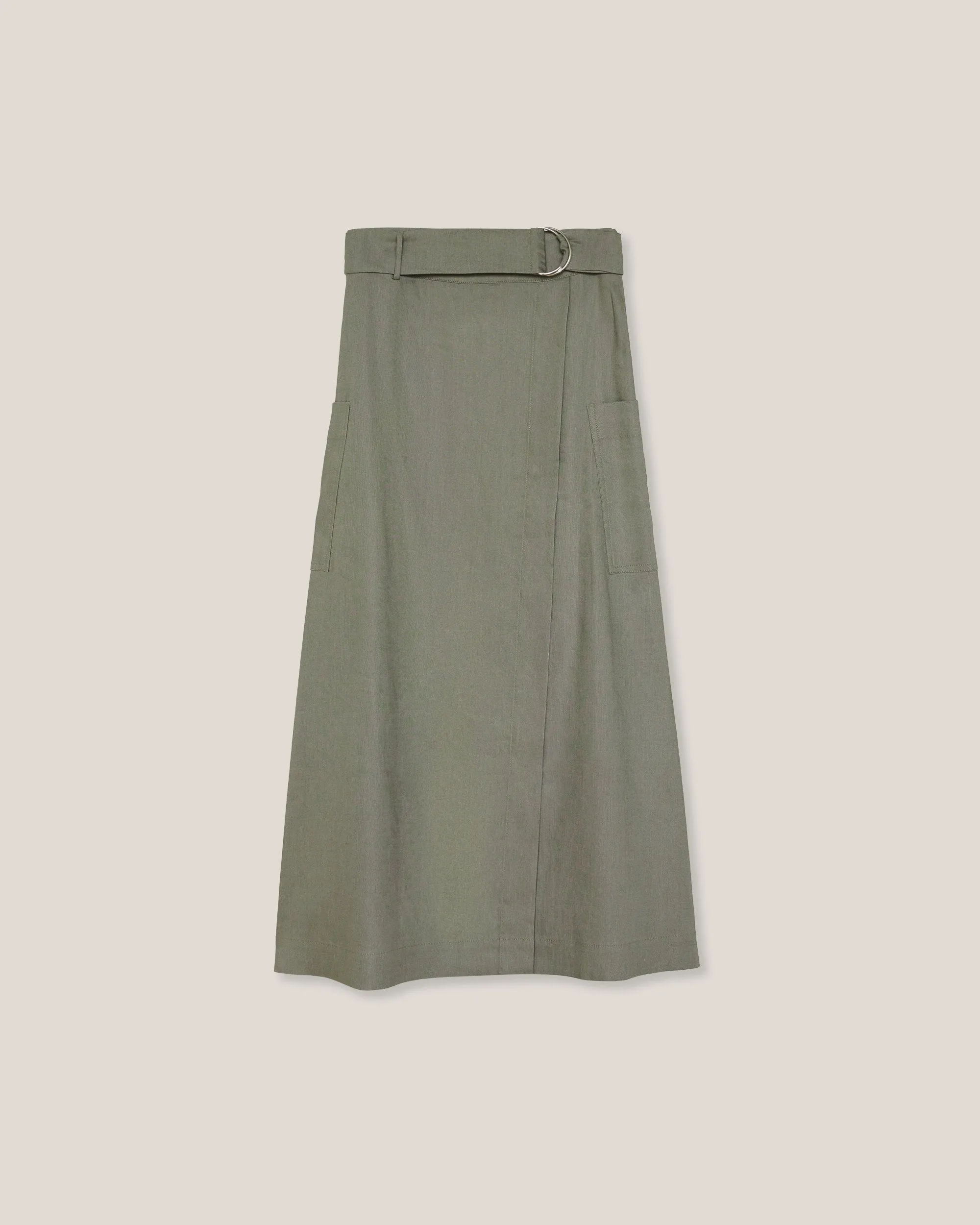 Devon Belted Wrap Linen Skirt