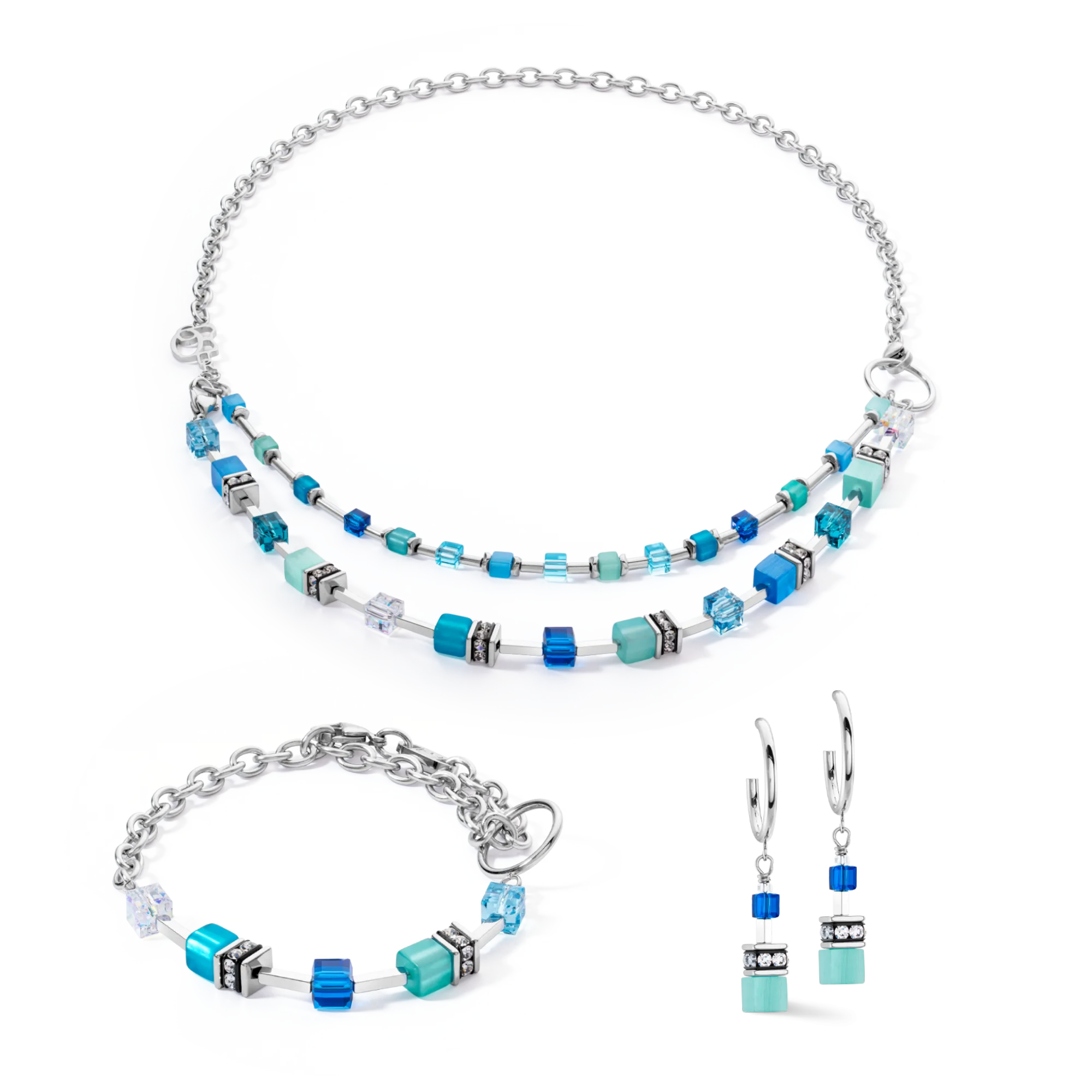 GeoCUBE® Iconic Layer Chain hoops Ocean Vibes