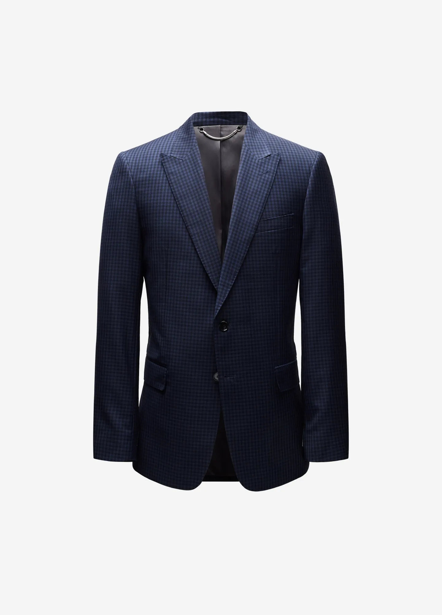 Gingham Suit Jacket Navy