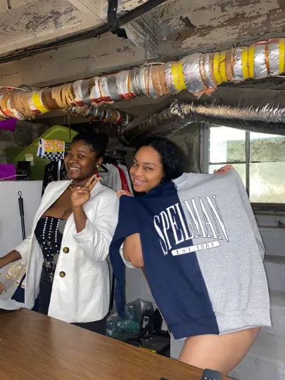 Handmade Lyneezy Spelman 1881 Half and Half Navy Grey Solid Crew Neck Sweatshirt or Long Sleeve T-Shirt