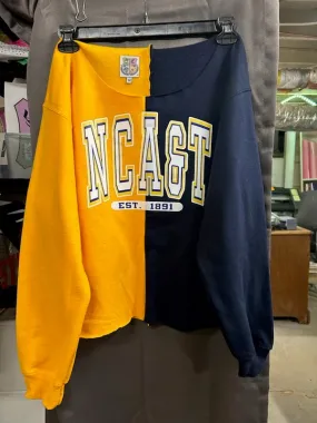Handmade NCAT Ania NC A&T Navy Gold Half and Half Sweatshirt
