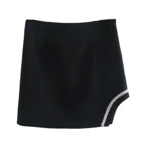 HIGH WAIST ASYMMETRIC MINI SKIRT