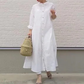 Literary simple shirt dress