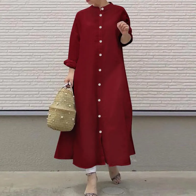 Literary simple shirt dress