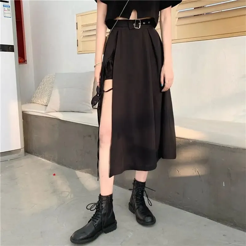 Long Solid Casual Vintage High Waist Skirt