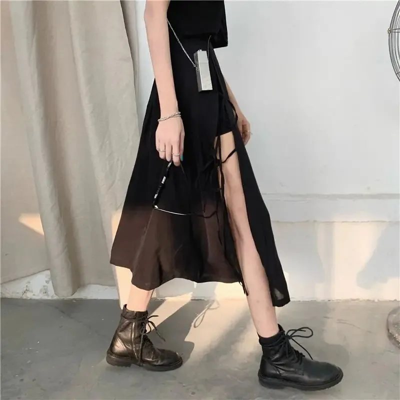 Long Solid Casual Vintage High Waist Skirt