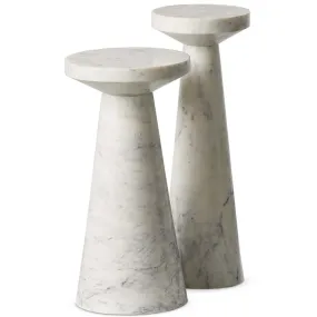 Mabel Nesting End Tables, White Marble