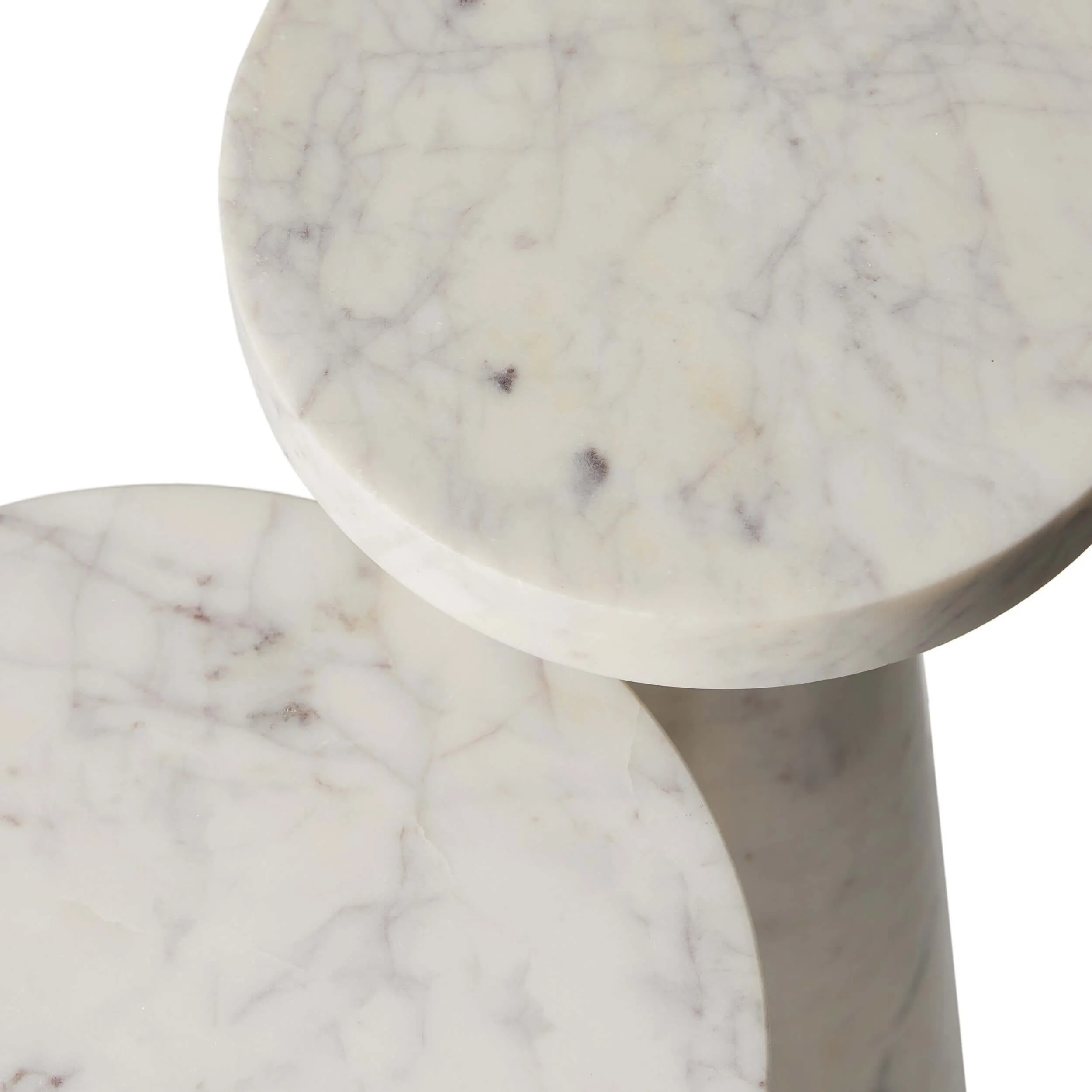 Mabel Nesting End Tables, White Marble
