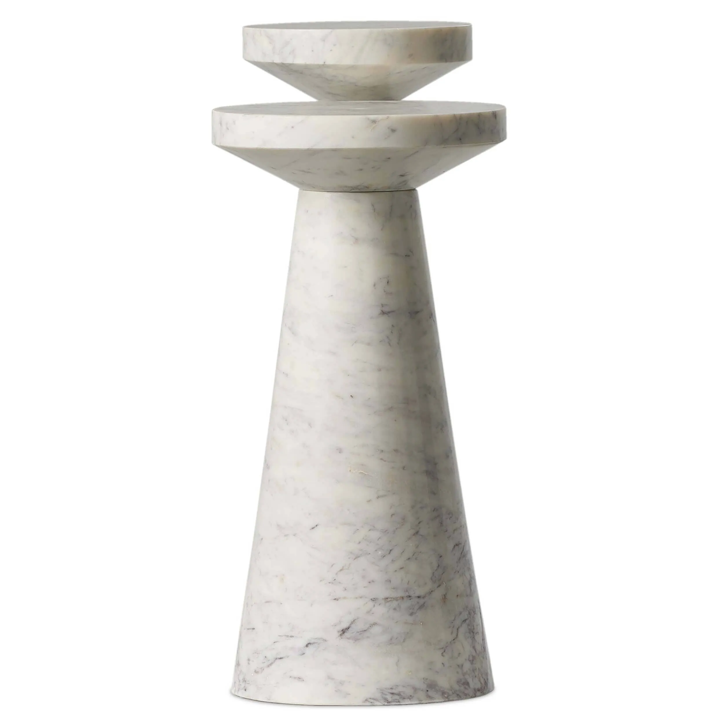 Mabel Nesting End Tables, White Marble