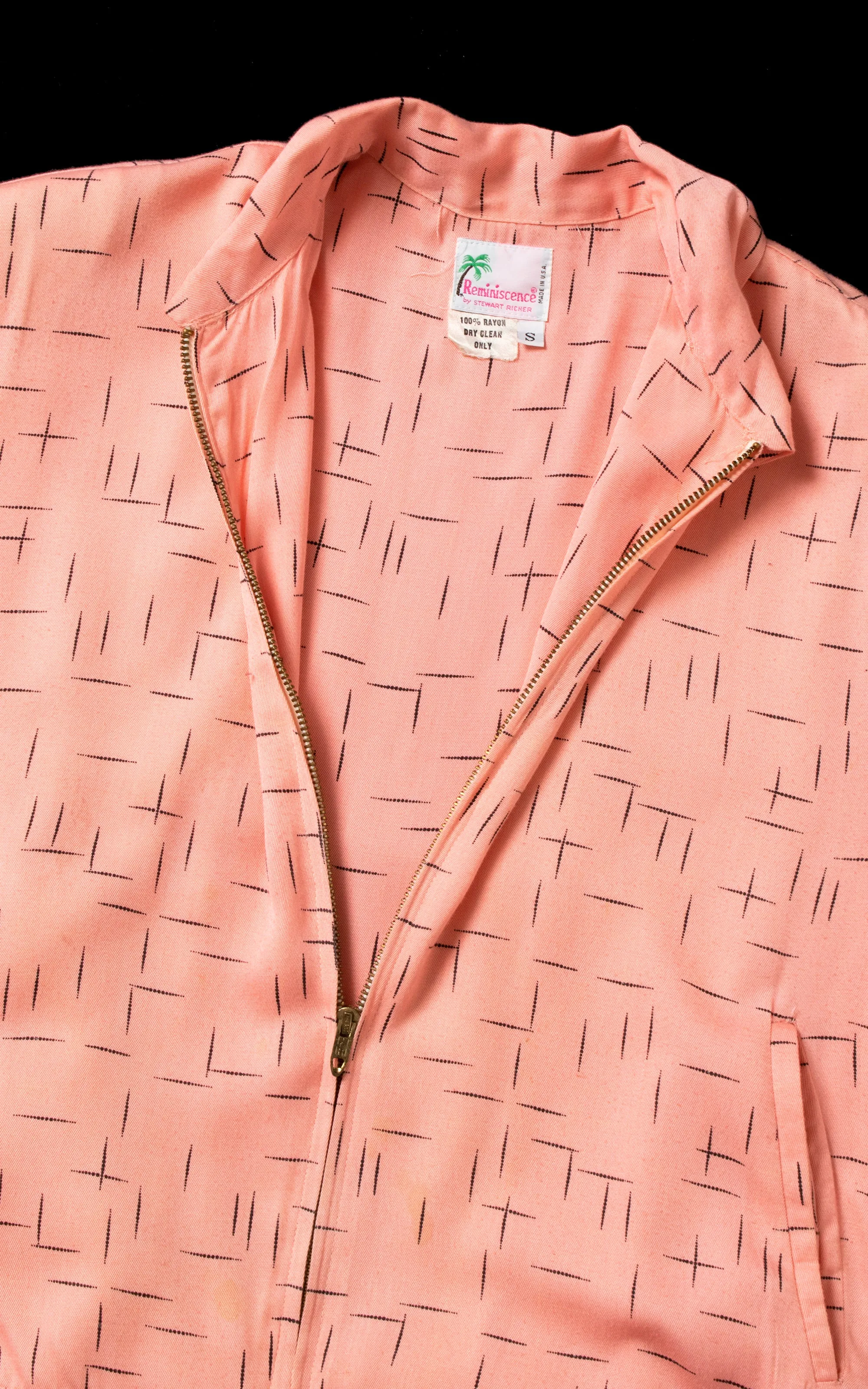 MEN'S 1980s does 1940s Rayon Zip Up Jacket | men's small/medium & women's large/x-large