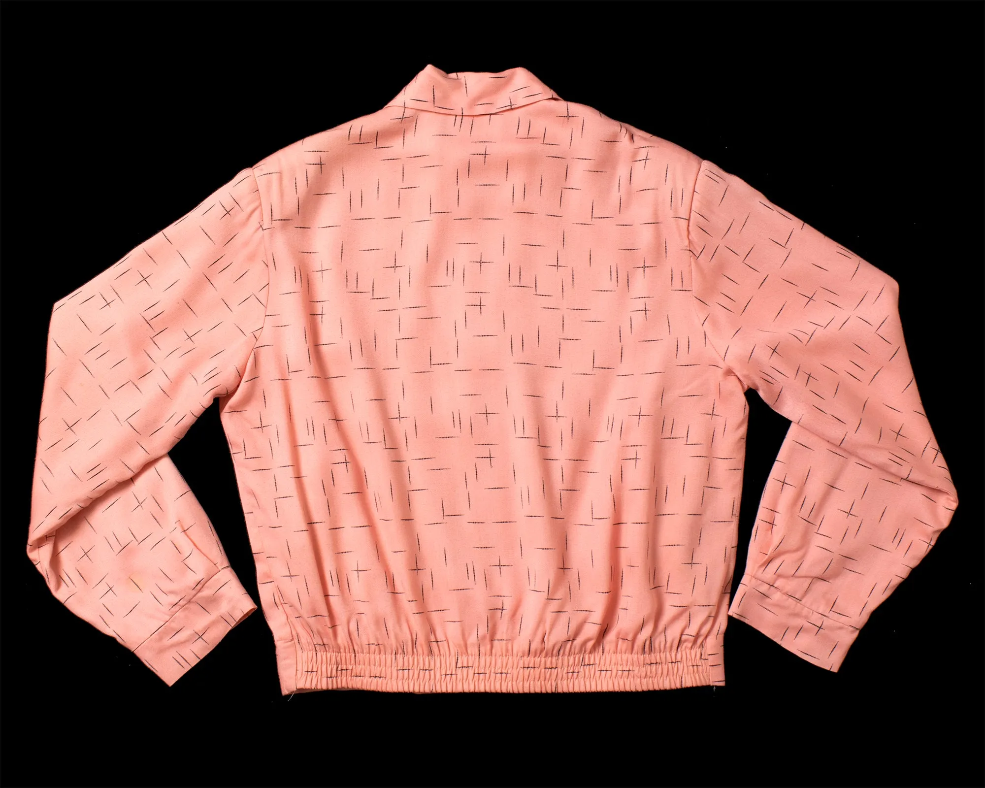 MEN'S 1980s does 1940s Rayon Zip Up Jacket | men's small/medium & women's large/x-large