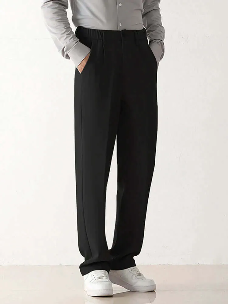 Men's Draped Formal Trousers: Relaxed Fit Tailored Pants