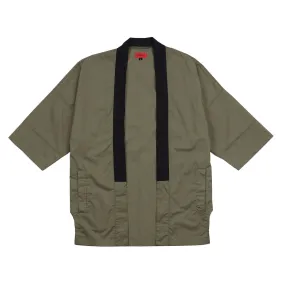 Modern Poplin Kimono - Olive