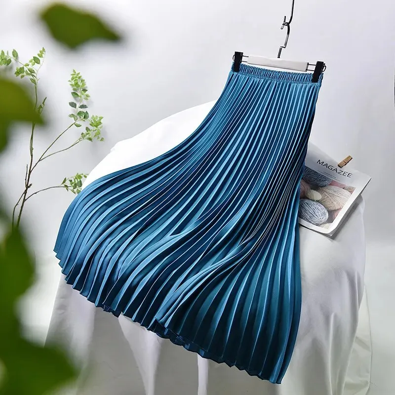 New Vintage Pleated Midi Long Skirt