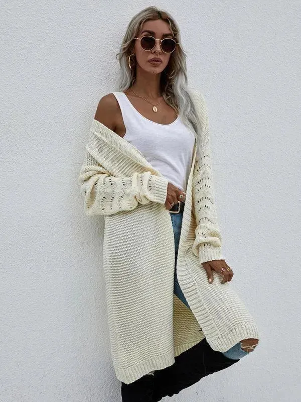 Open Knit Long Women Cardigan Sweater
