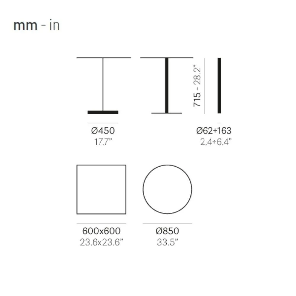 Pedrali Krystal 4411KR table base polished steel H.71.5 cm.